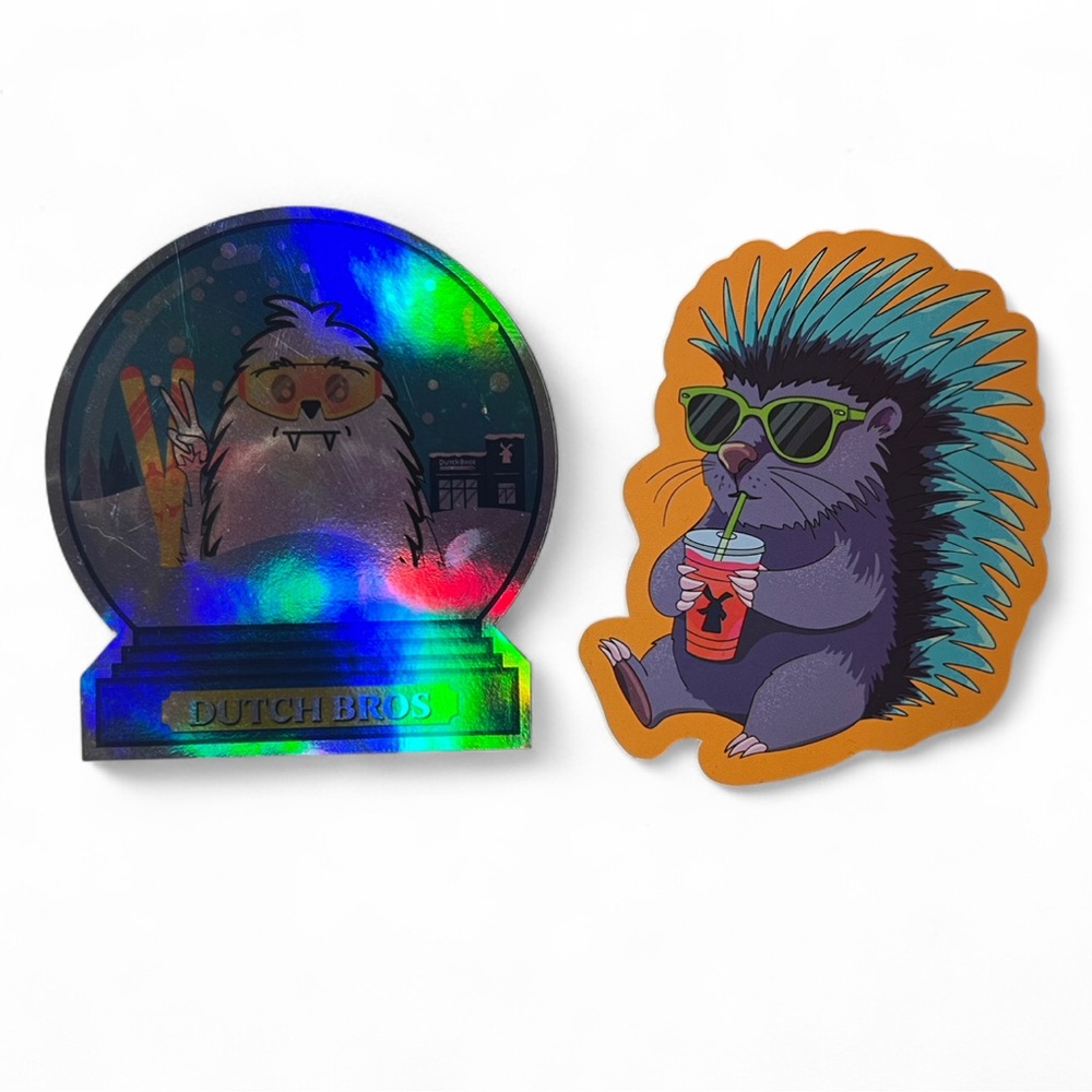 Dutch Bros Yeti & Hedgehog 2 Pack Sticker Set